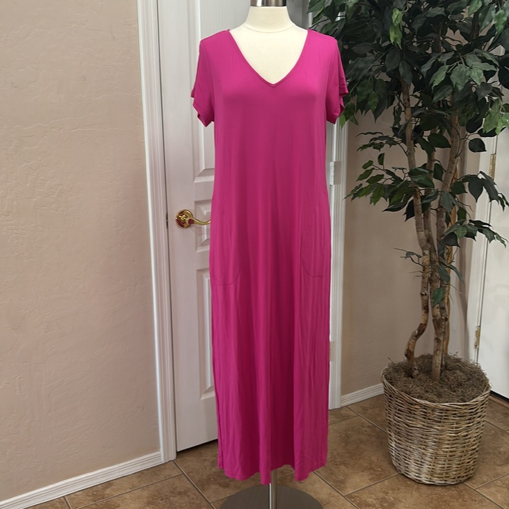 Belle by Kim Gravel Regular Rayon Span Cap Sleeve Maxi Dress ~ Sangria